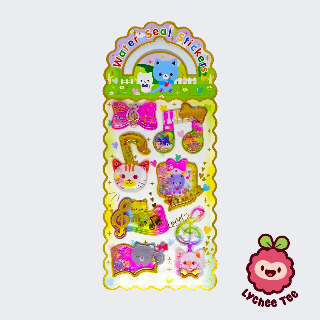 Water shake sticker 3D, stiker timbul karakter lucu / jurnal / notebook / buku DIY