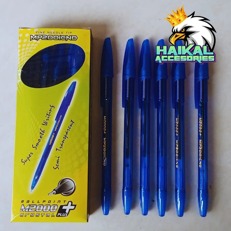 

Ballpoint Pen Pulpen MX2000 M2000 ND Crystal Warna Hitam Isi 12pcs Paket Hemat Untuk Usaha