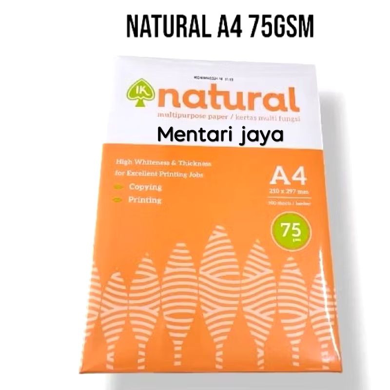 

Kertas A4 75gram Natural