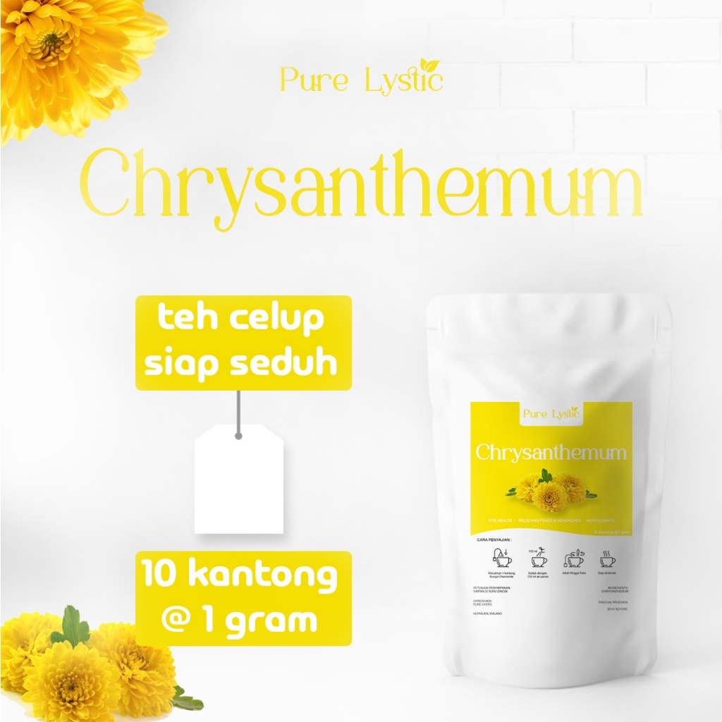 

Pure Lystic - Chrysanthemum / krisan Tea Ampuh Atasi Panas Dalam & Demam Teh Siap Seduh