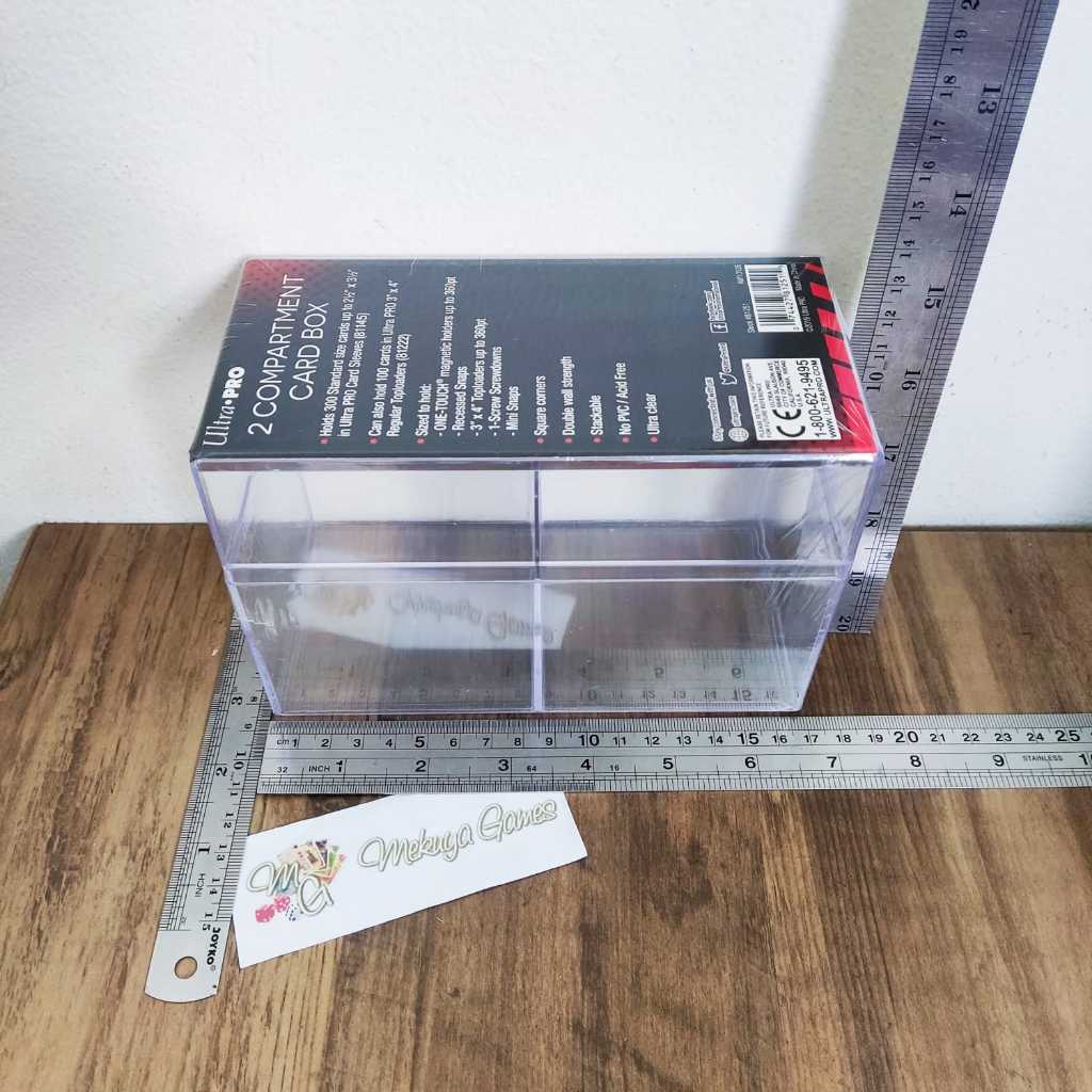 Ultra Pro stackable 2-Piece 2-Compartment Clear Card Box Magnetic Case Snap Toploader Box Deck Box 3