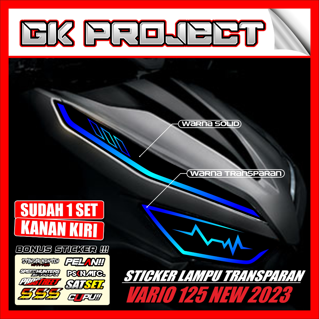 Stiker Lampu VARIO 2023 | Stiker Variasi Lampu Alis Motor Honda VARIO 125 & 150 NEW 2023 | Stiker Al