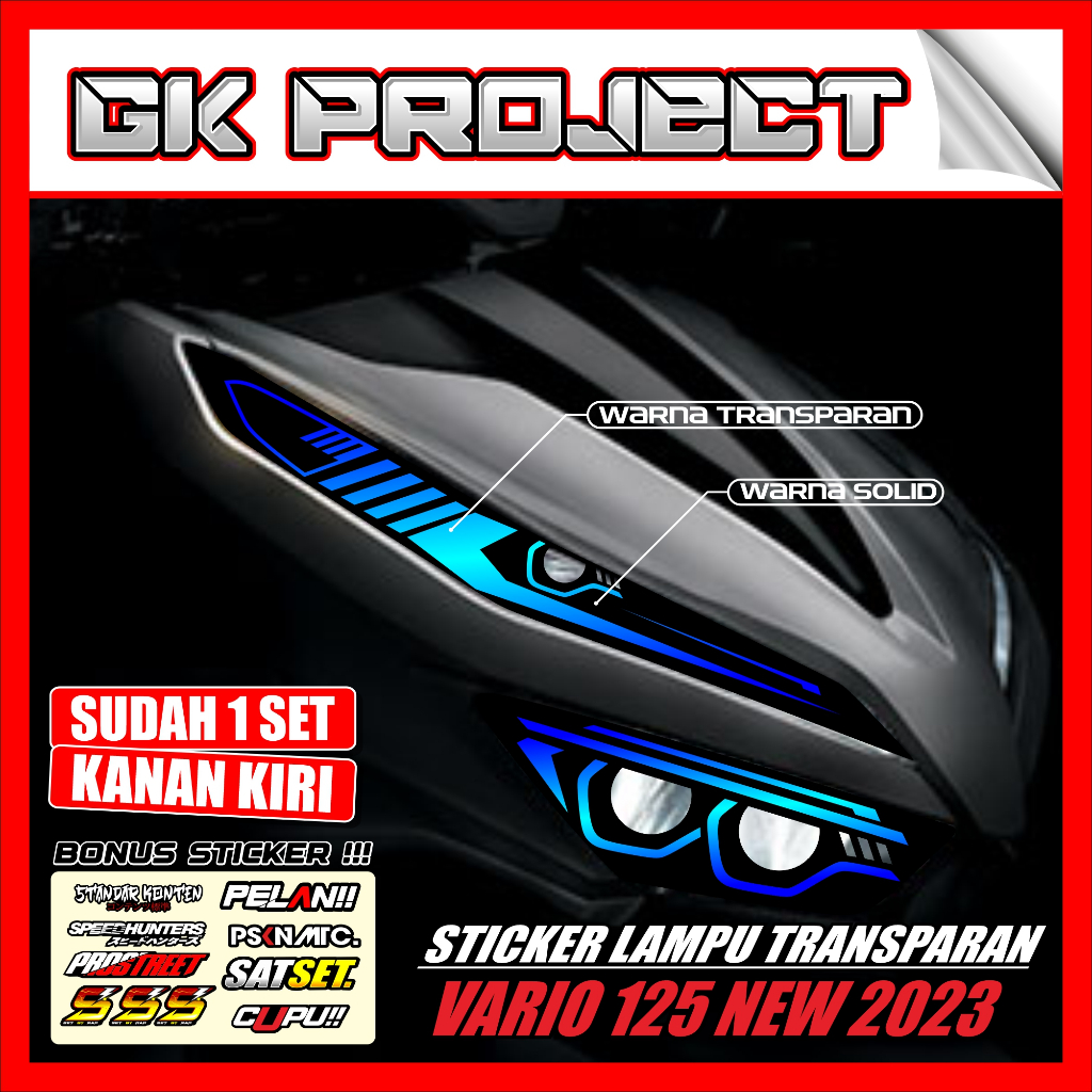 Stiker Lampu VARIO 2023 | Stiker Variasi Lampu Alis Motor Honda VARIO 125 & 150 NEW 2023 | Stiker Al