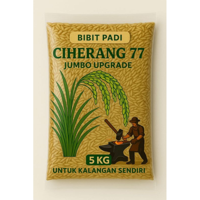 bibit padi ber kualitas Ciherang 77 jumbo upgrade