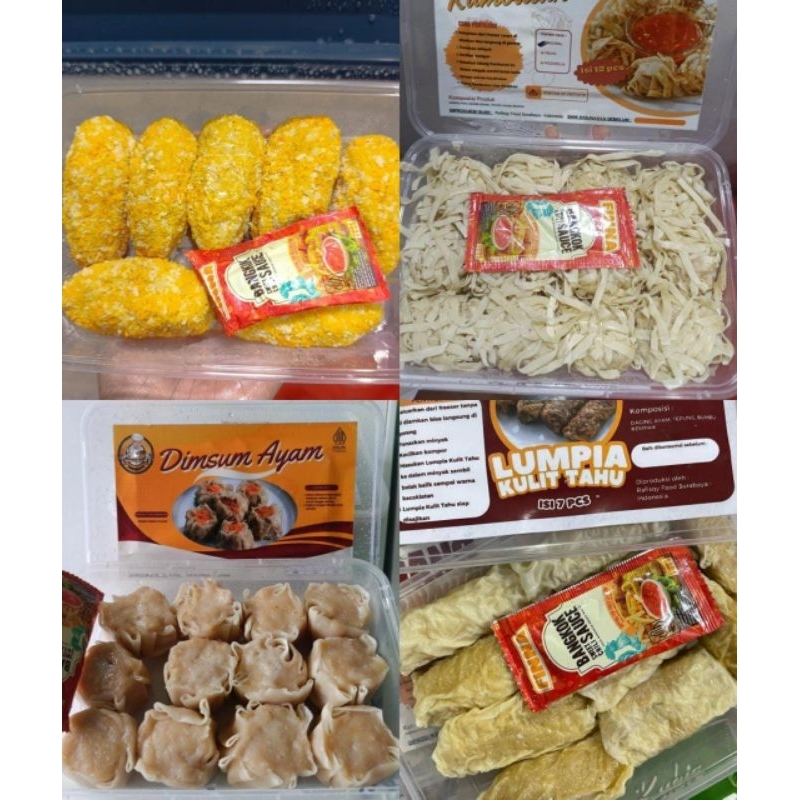 

ANEKA DIMSUM (udang rambutan , udang keju , dimsum ayam , lumpia kulit tahu)
