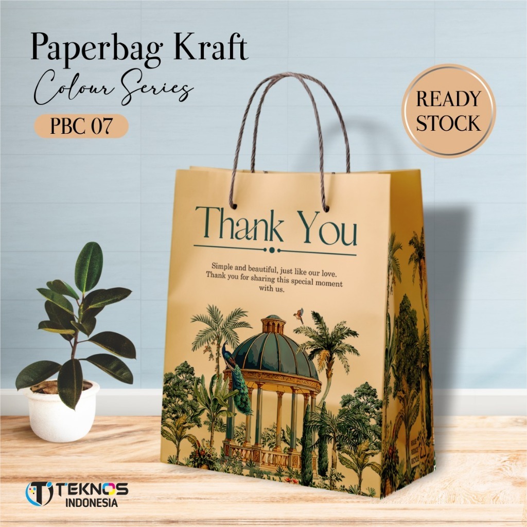 

[12 PCS] PAPER BAG KRAFT COLOUR READY STOCK UKURAN 20 X 25 X 10 CM - PAPER BAG MOTIF MURAH PBC 07
