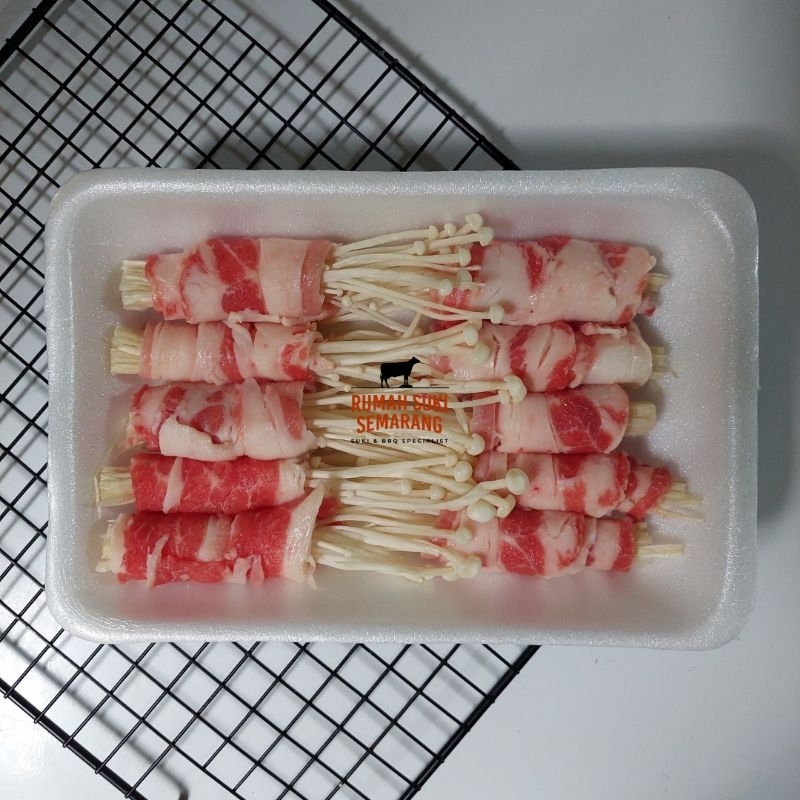 

Enoki Beef Rolls / Slice Shortplate gulung jamur enoki
