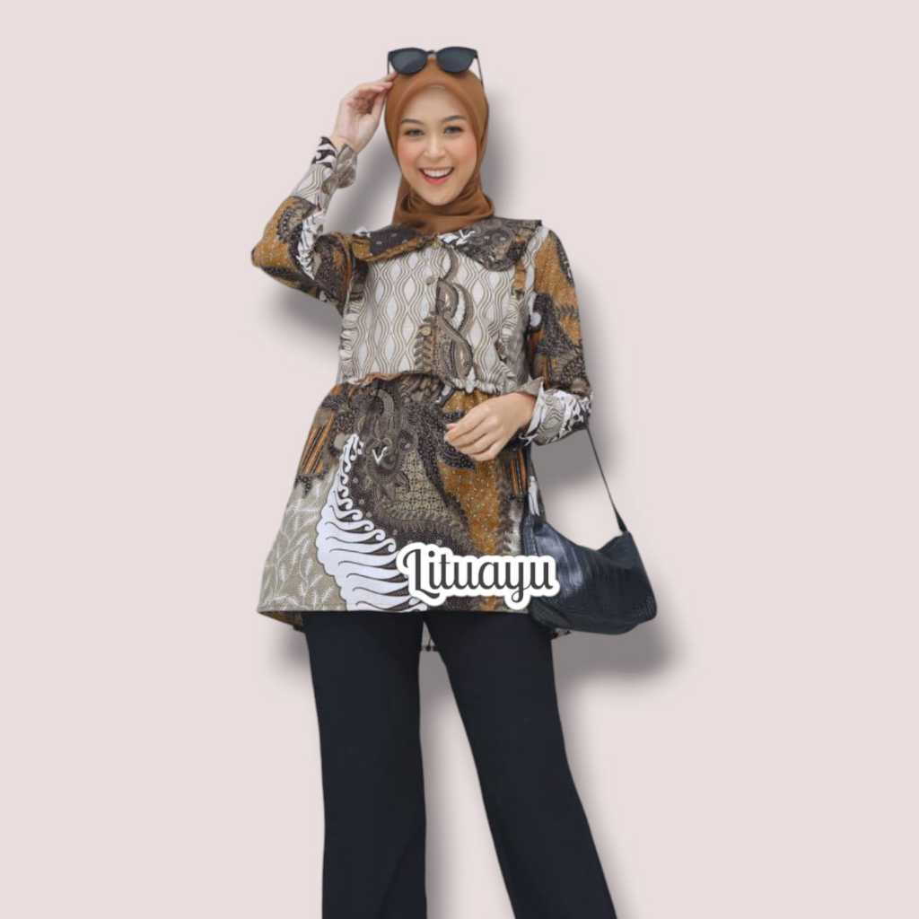 Lituayu Baju Batik Atasan Wanita Formal Motif Widodari