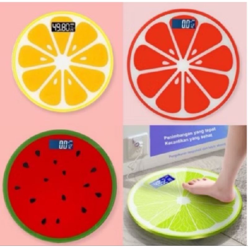 TIMBANGAN BADAN DIGITAL KARAKTER LUCU TIMBANGAN BERAT BADAN DIGITAL KARAKTER BUAH BERAT MAX 180 KG