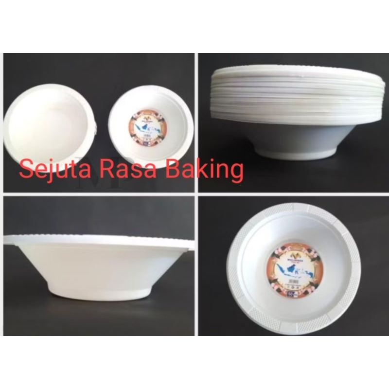 Mangkok Plastik Besar 7 Inch Isi 50 pcs Bahan Tebal