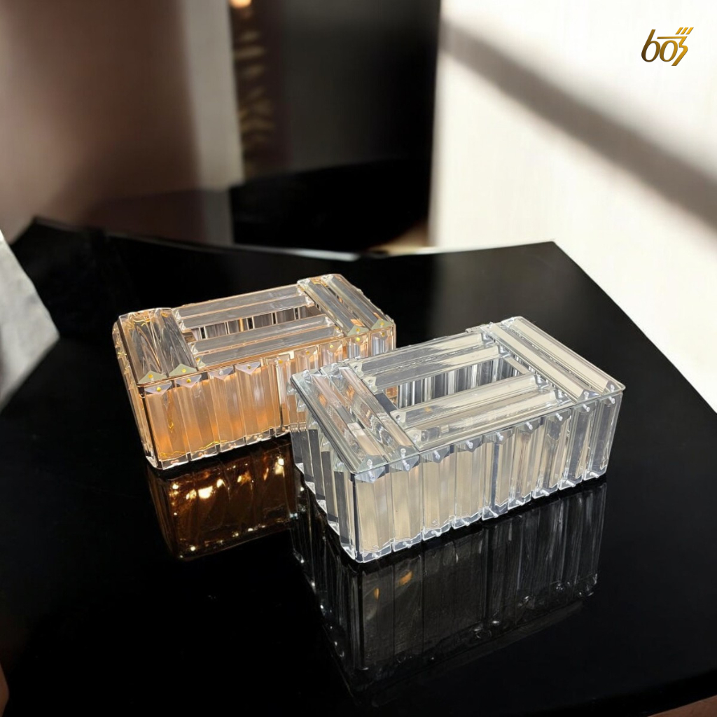 603 Kotak Tissue Bening Akrilik / Tempat Tisu Kaca Acrylic Bening Mewah