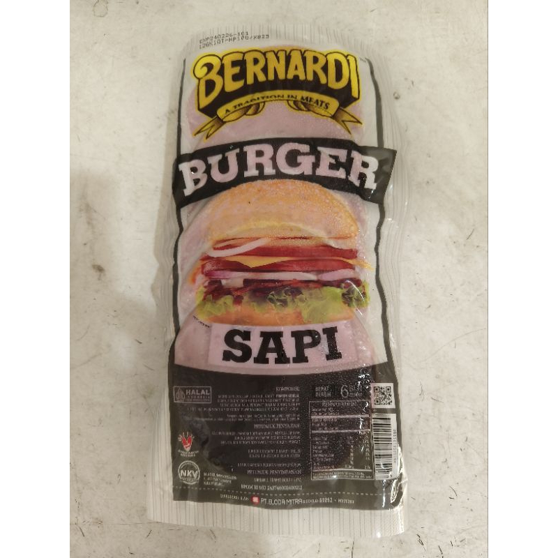 

Burger Sapi Bernardi / Beef Burger Bernardi Lezat Tebal Halal Isi 6pcs