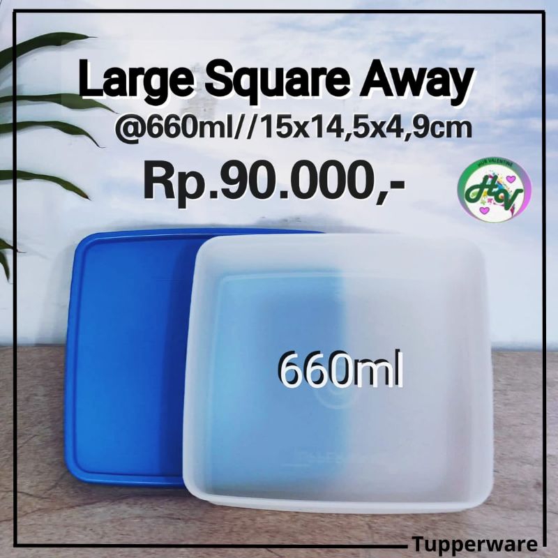 Large Square Away (1pc) Wadah penyimpanan