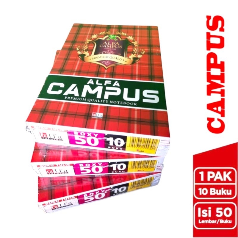 

Buku Tulis ALFA CAMPUS 50 Lembar 1 PACK = 10 BUKU