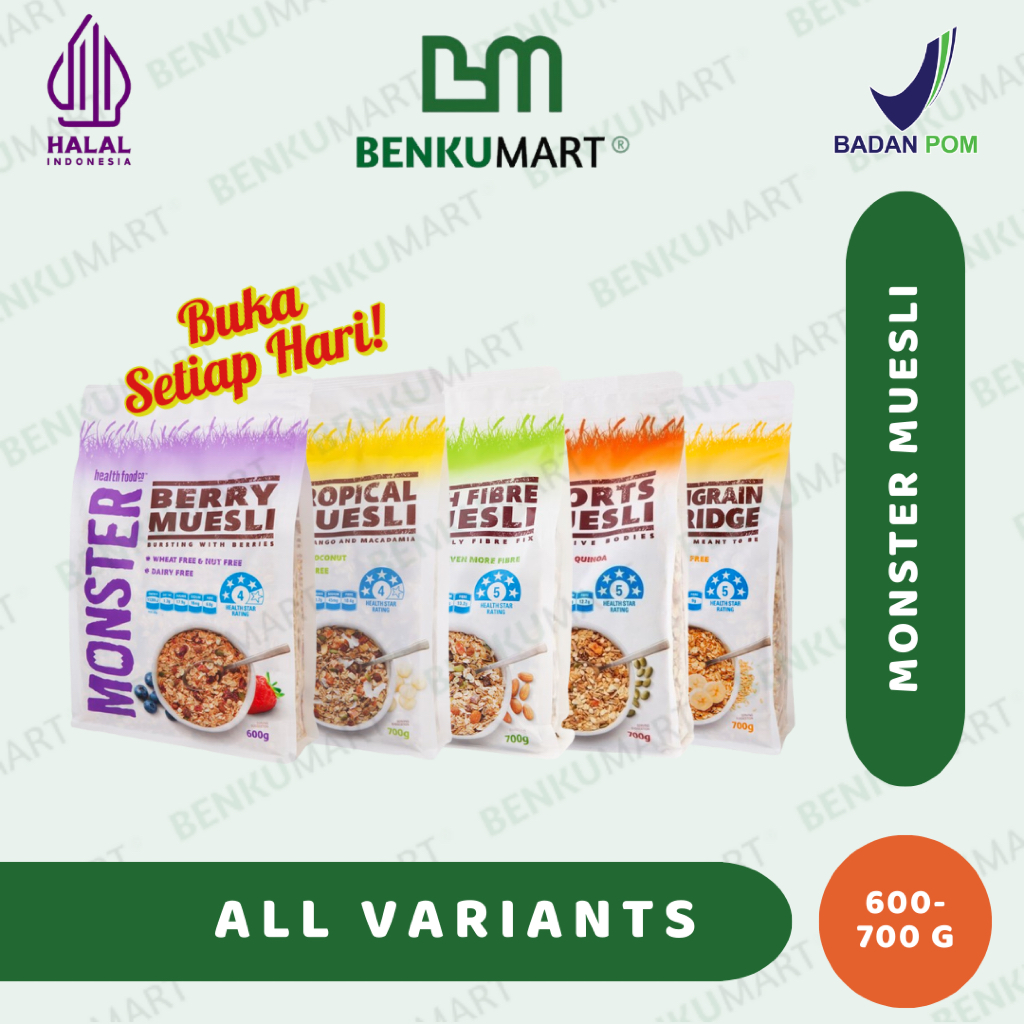 

Monster Muesli All Variants 600g - 700 g | Healthy Food Co | 600 - 700 gram