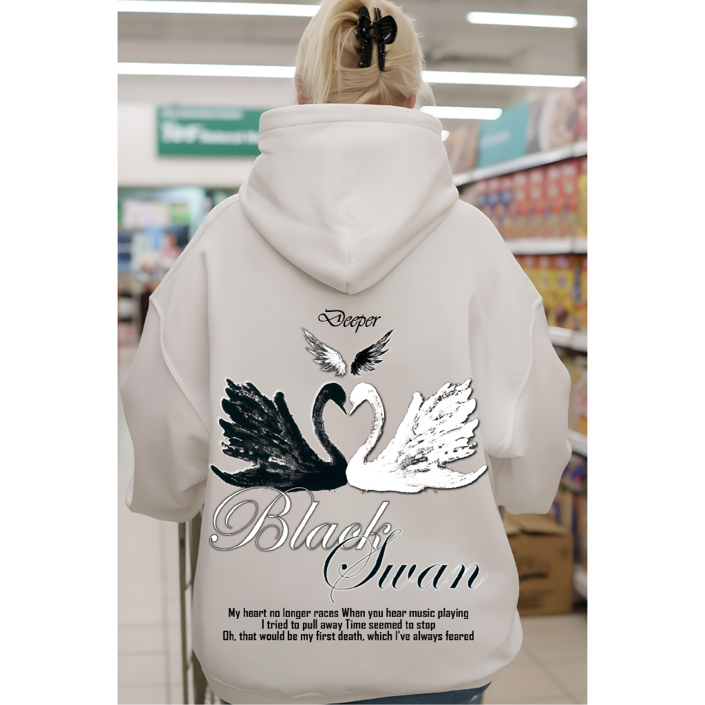 FENJACK Hoodie Jumper BLACK SWAN (Sablon) M -XXL (Pria & Wanita)