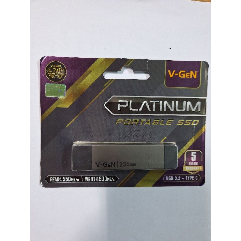 SSD PORTABLE VGEN 256GB USB 3.1 + TYPE-C Resmi