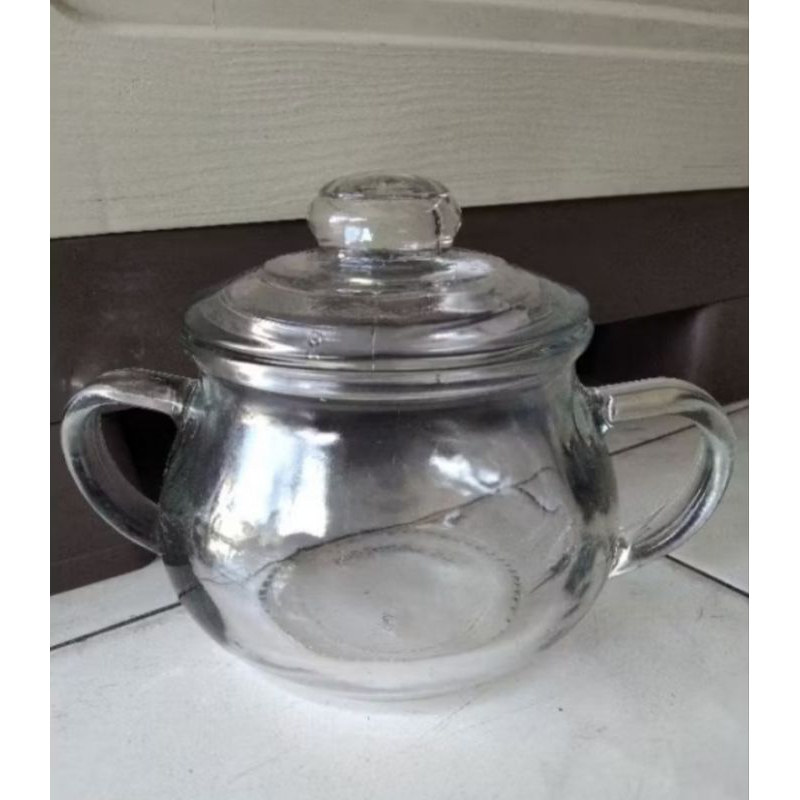 Gelas Sup Kaca / Mug Tutup Kaca / Gelas Sereal