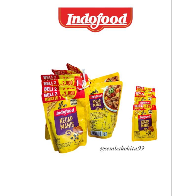 

9 Pcs Indofood Kecap Manis Kemasan Pouch 2000 77gr