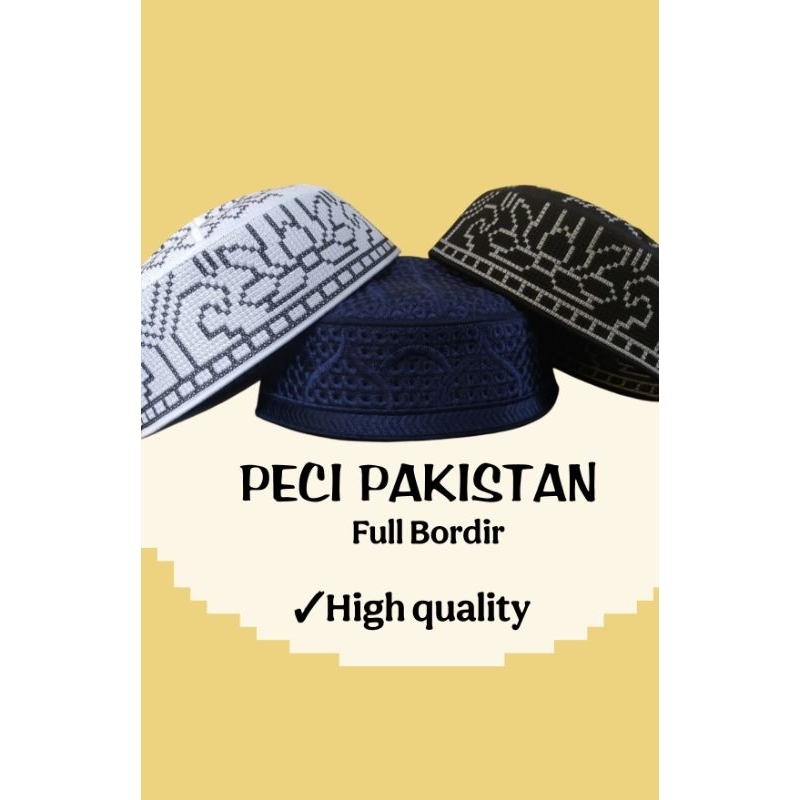 peci pakistan, songkok bulat, peci bordir, songkok modern