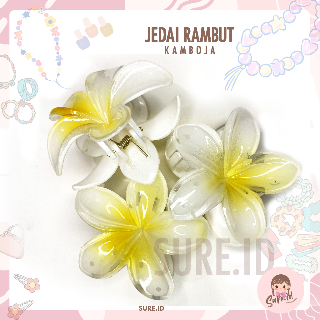 Jepit Rambut Bunga Kamboja Besar | Jedai Rambut Bunga Kamboja Besar