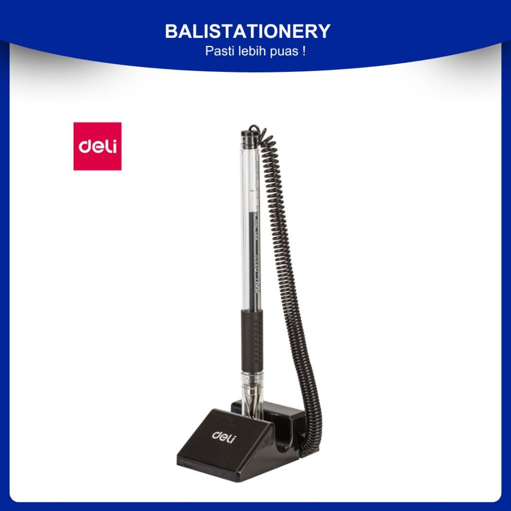 

Pulpen Meja Gel / pena tempel Deli E6791 Spring 0.5mm – Warna Hitam