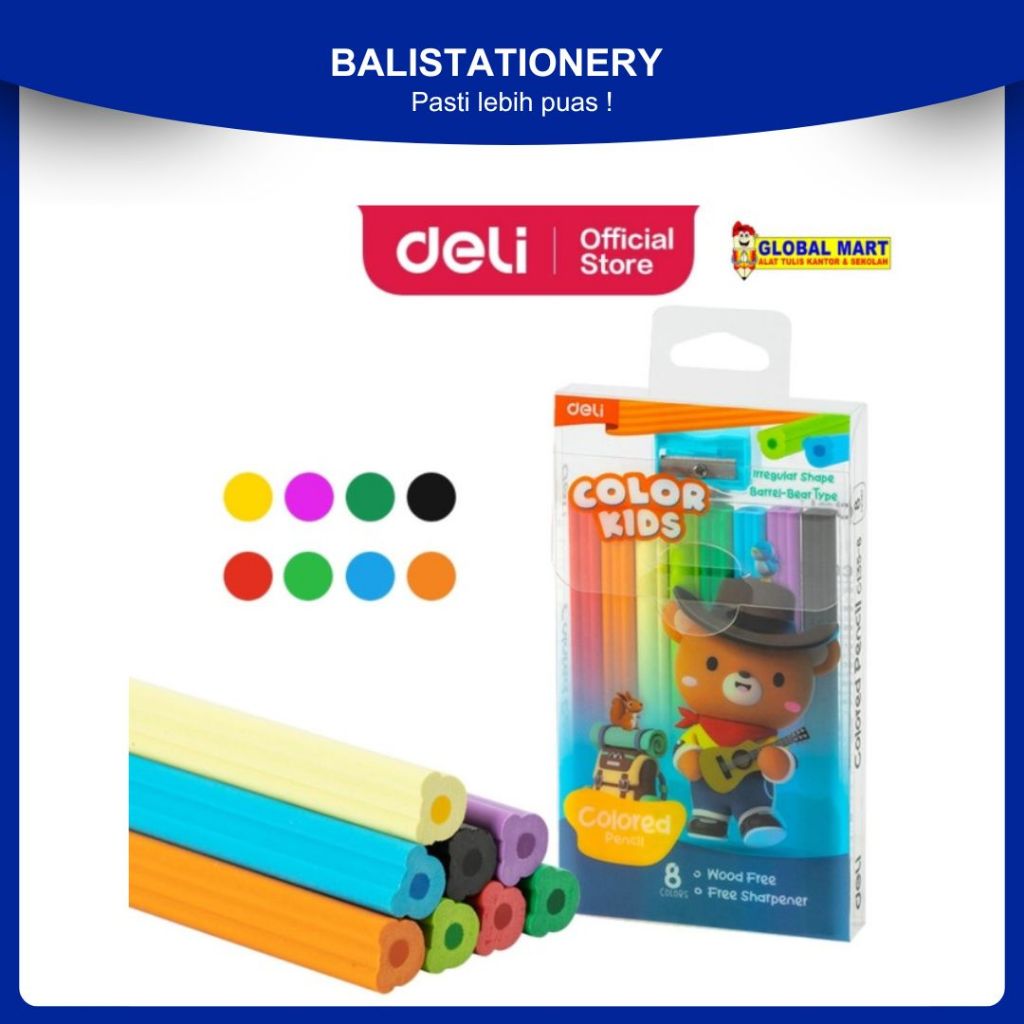 

Pensil Warna / Colored Pencil Deli EC135-8 ( 8 warna Cerah dan Tajam )