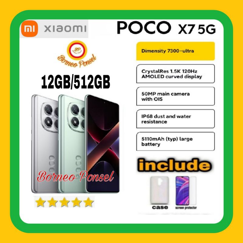 Xiaomi Poco X7 5G NFC Ram 12GB/512GB Ram 8GB/256GB Garansi Resmi