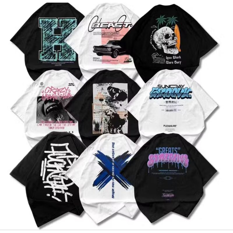 Kaos T-shirt pria wanita oversize T-shirt Premium