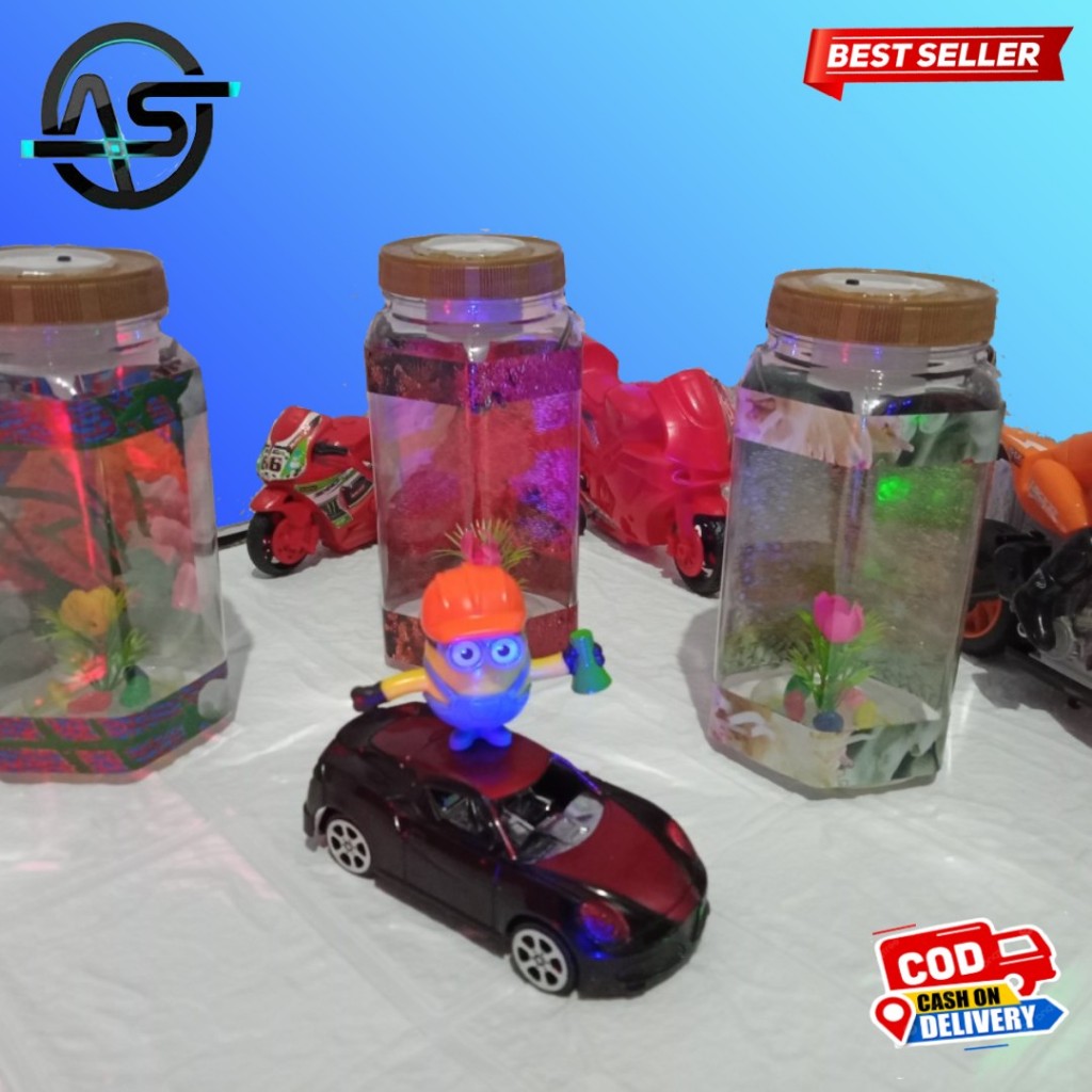 aquarium akuarium mini ikan kecil cupang hias persegi enam hiasan kamar tidur tempat kerja hadiah