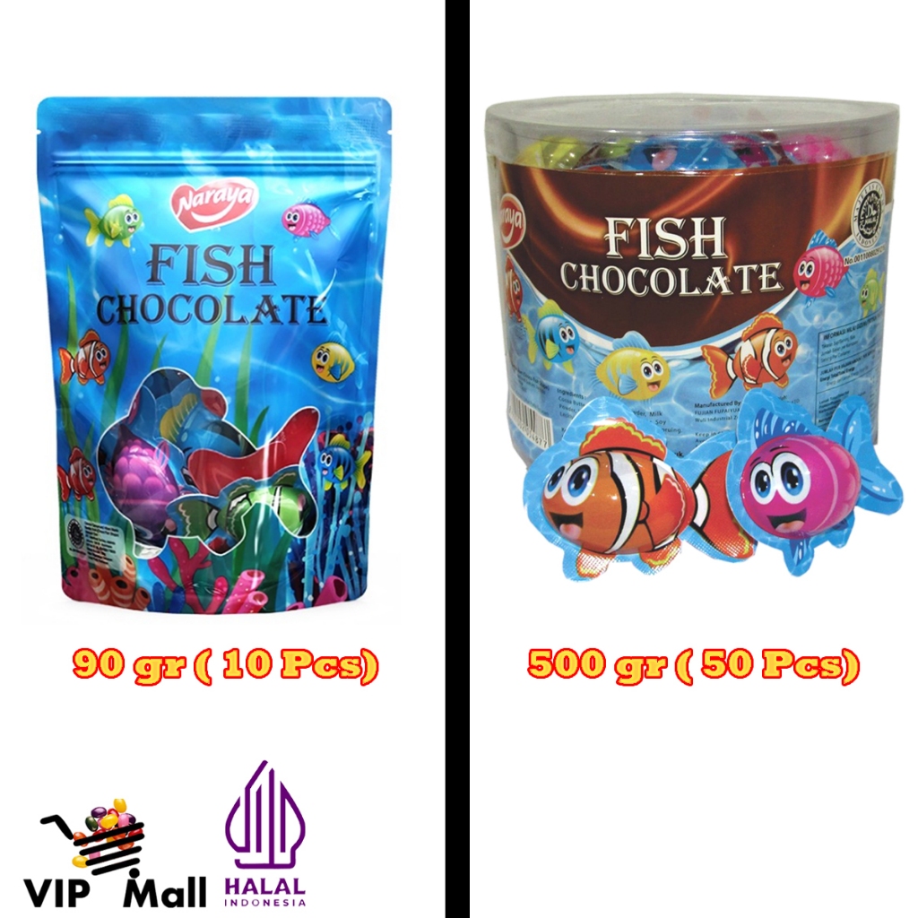 

Naraya Fish Chocolate 90Gr (1 Bags Isi 9 Pcs).