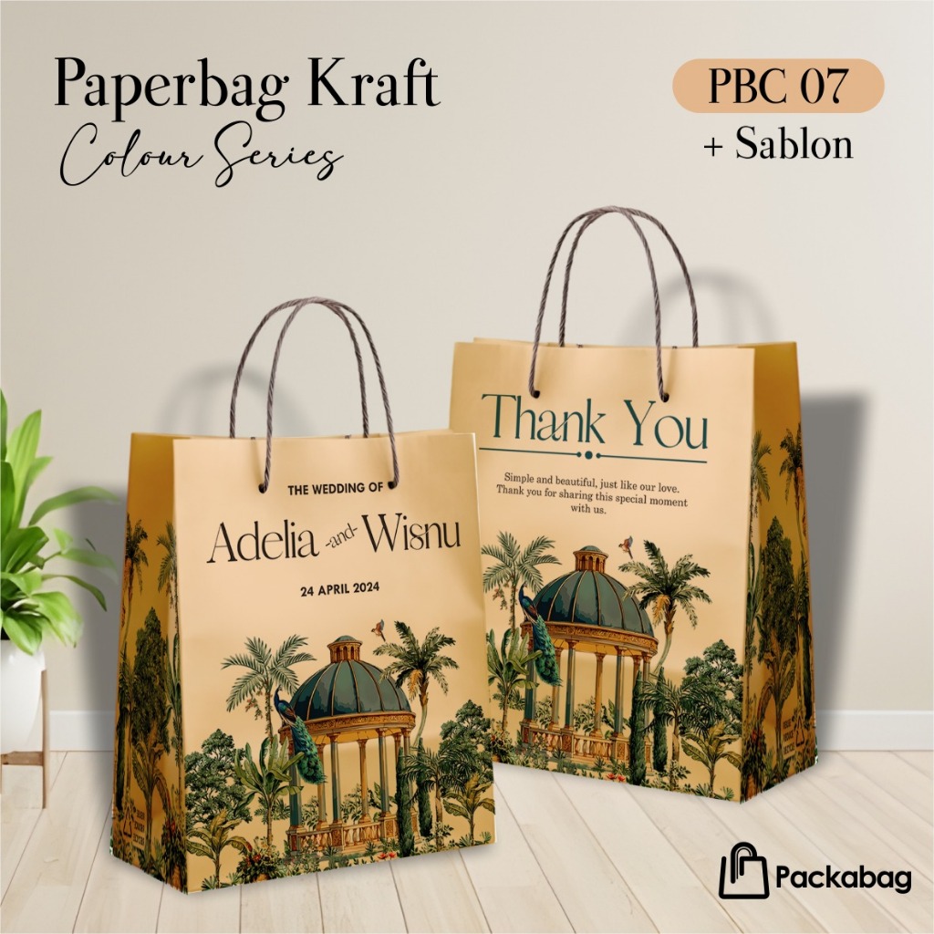 

PAPER BAG SABLON CUSTOM TULISAN MURAH – TAS SOUVERNIR PERNIKAHAN & HAJATAN - PAPERBAG HAMPERS 150gsm
