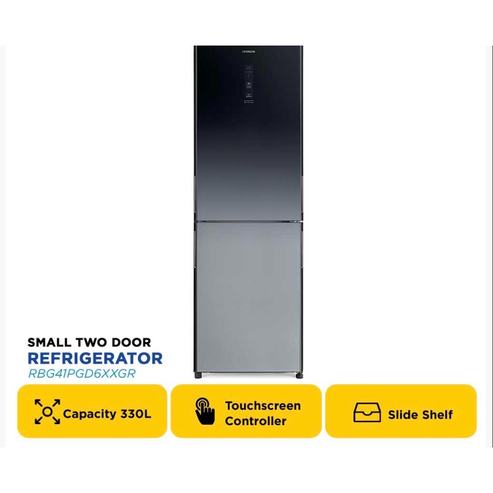 HITACHI KULKAS 2 PINTU KECIL SMALL 2 DOOR REFRIGERATOR RBG41PGD6XXGR HITACHI KULKAS 2 PINTU KEC