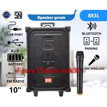 Speaker Portable Gmc 883L / GMC883L / GMC 883 L New Free 1 Mic Wirelles.Garansi 1 Tahun