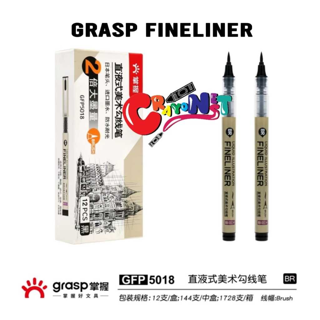 

Fineliner Brush Grasp Pulpen Penebal Garis Crayon Grasp