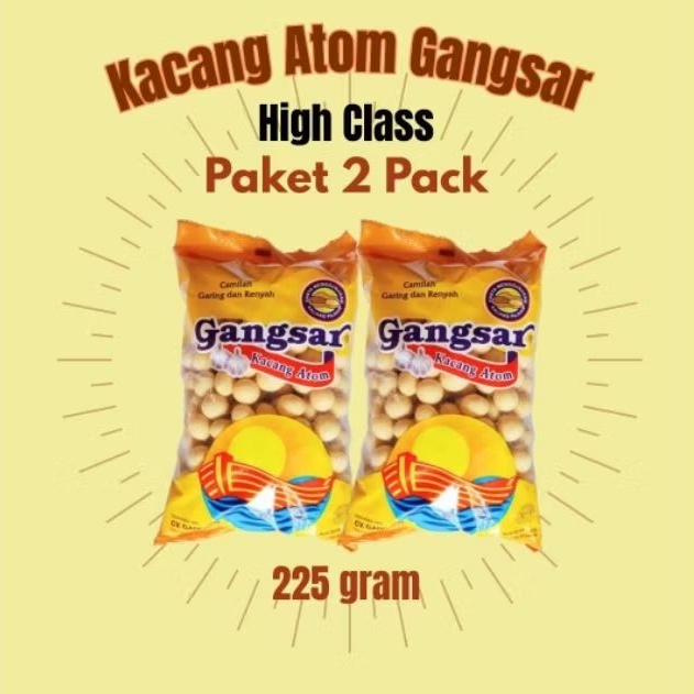 

[2 Pack] Kacang Atom Gangsar High Class 225 gram