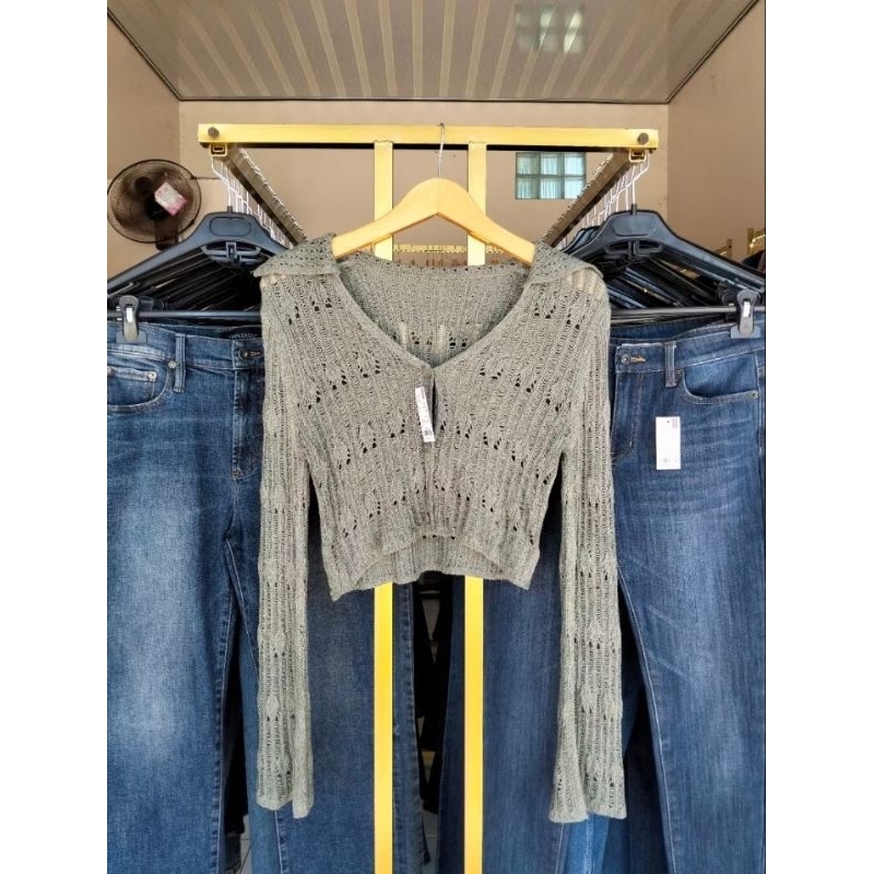 Baju Atasan Rajut Crop Premium