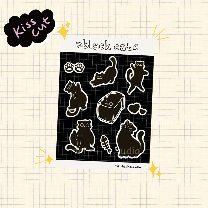 

Sticker Lucu Black Cats / Kucing