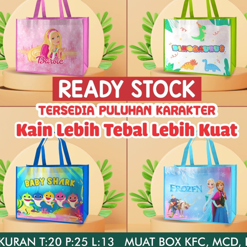 

TAS ULTAH TERLARIS/ TAS ULANG TAHUN / TAS READY STOK GOODIE BAG BINGKISAN SOUVENIR ANAK LANDSCAPE 20X25X13