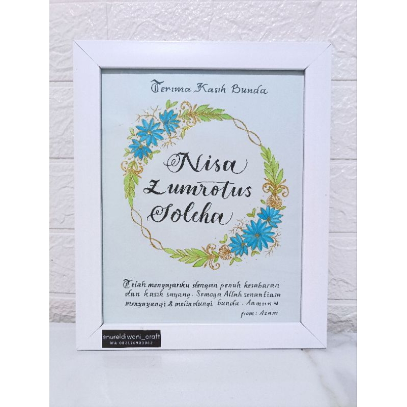 HAND MADE❗KADO WISUDA, WEDDING, ULANG TAHUN, ALL EVENT BINGKAI HENNA CRAFT WATER COLLOUR