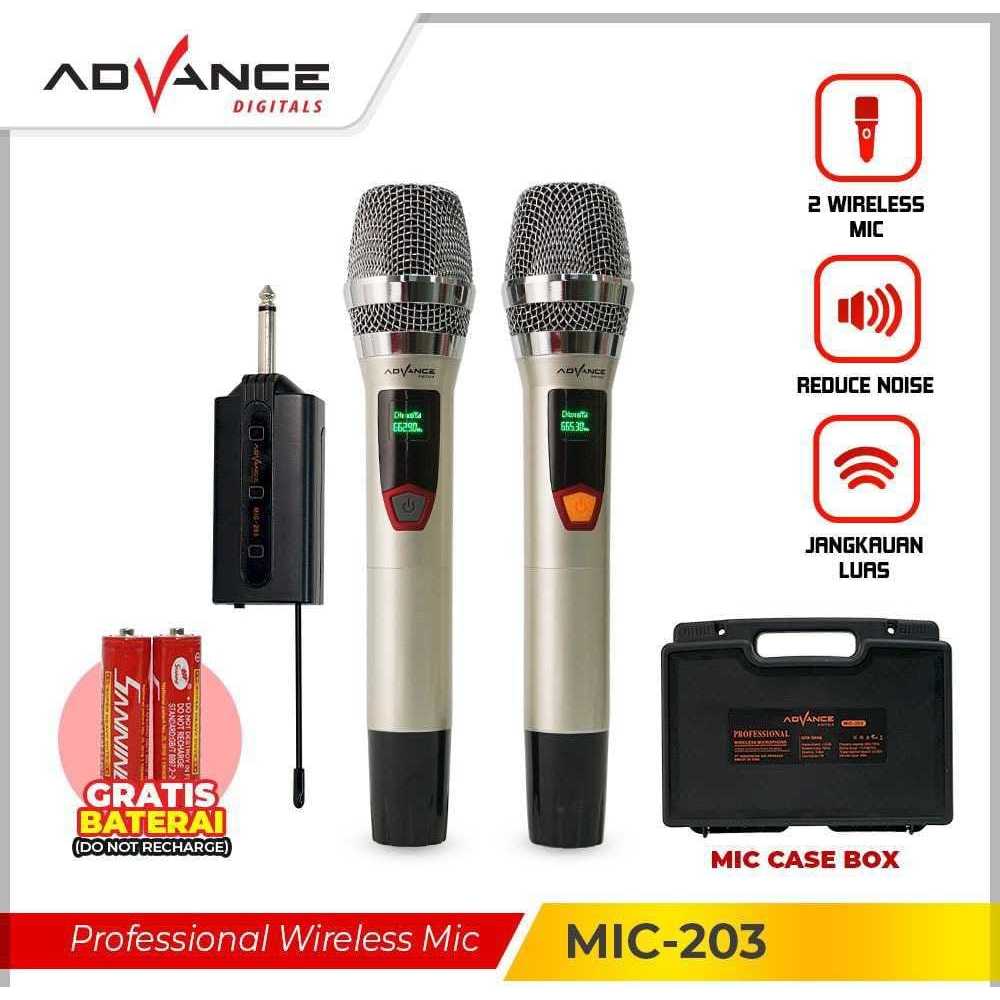 ADVANCE Professional Microphone / Mic Wireless Mikrofon Bluetooth Gold / Wireless Mic Advance Mic-20