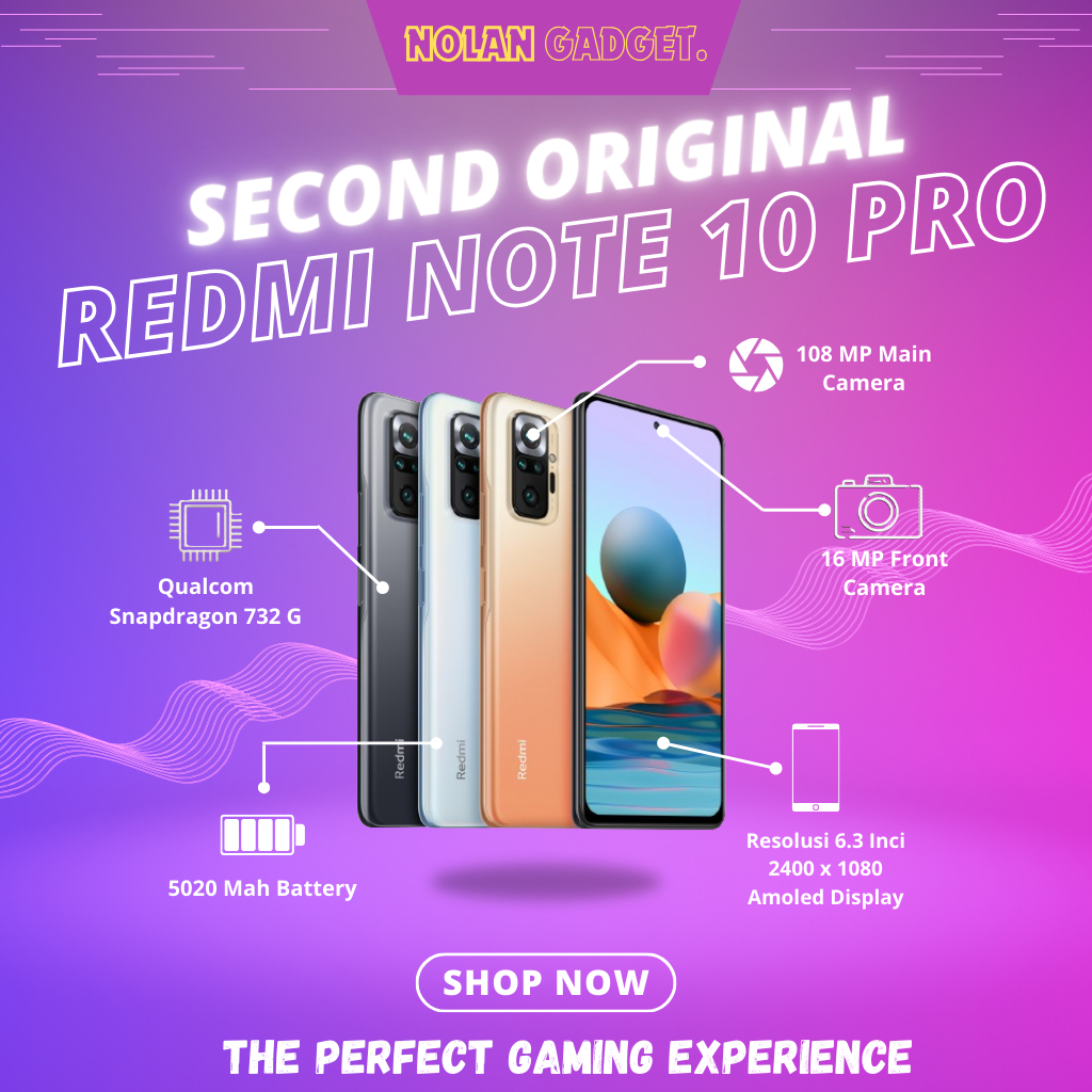 REDMI NOTE 10 PRO RAM • 6/64 • 6/128 GB • 8/128 FULLSET ORIGINAL (SECOND)