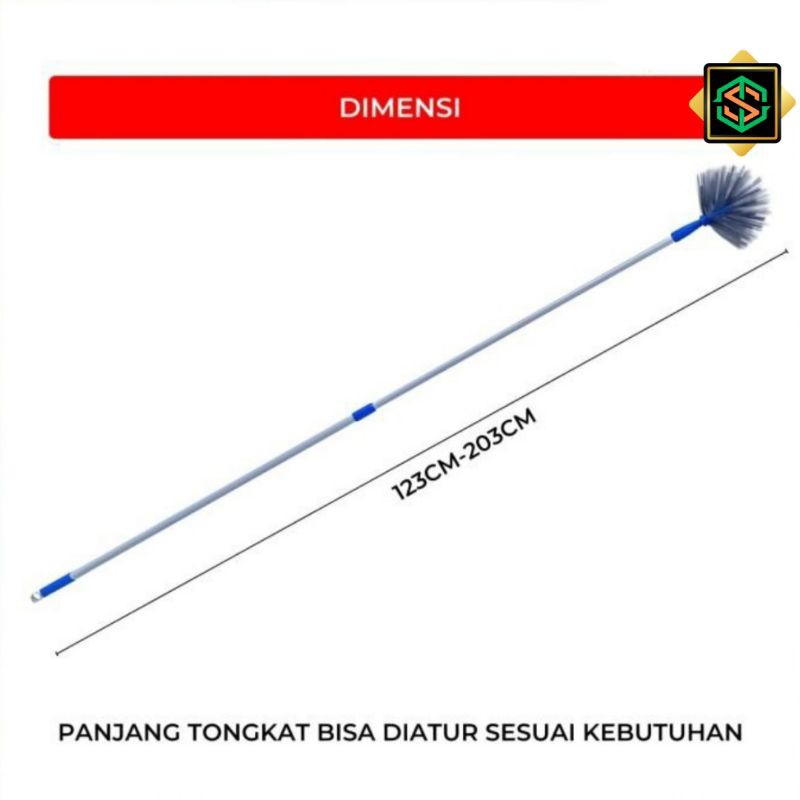 My_Genz Sapu Plafon Panjang 2 Meter Sapu Sawang Bulu Halus Pembersih Sarang Laba-Laba