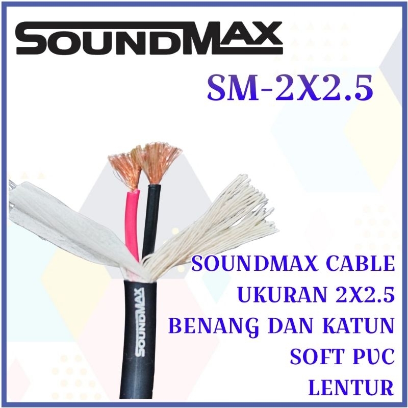 Kabel Audio SPEAKER 2x2.5 Soundmax Kabel isi 2 Serabut