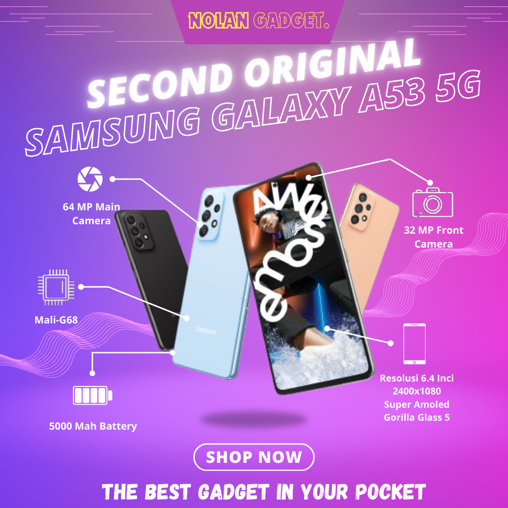 SAMSUNG A53 5G • RAM 8/128 • 8/256 GB ORIGINAL FULLSET MULUS (SECOND)