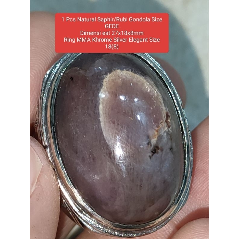 Batu Akik Permata Natural Saphir/Rubi Gondola Size GEDE SRB2