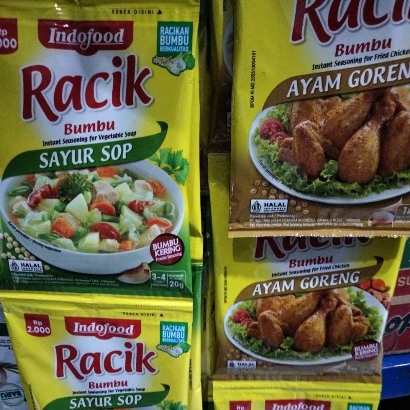 

Indofood bumbu racik 20 gr x 10 sachet