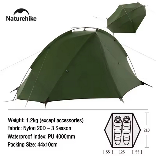 NATUREHIKE NH17T180-J TAGAR 20D TENDA CAMPING ULTRALIGT