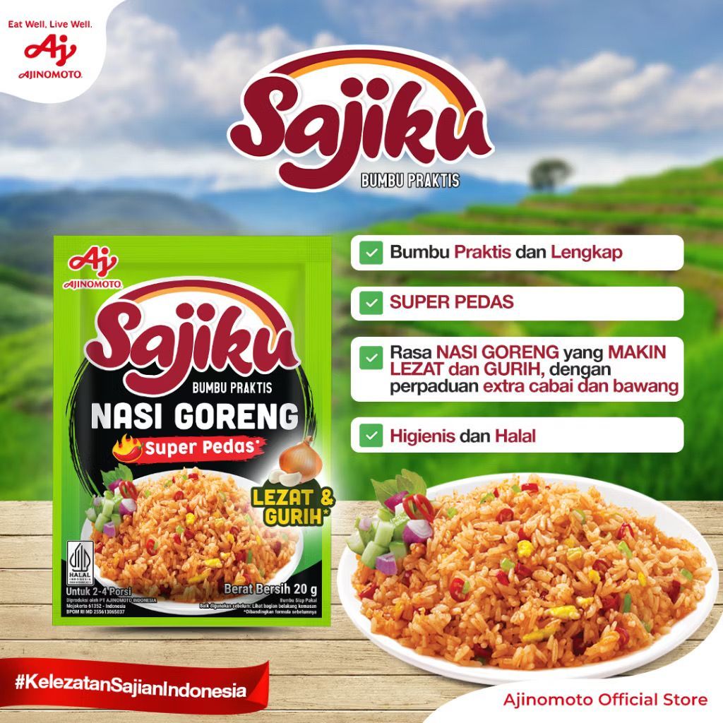 

Sajiku Bumbu Praktis Nasi Goreng Super Pedas 20gr (5 pcs)