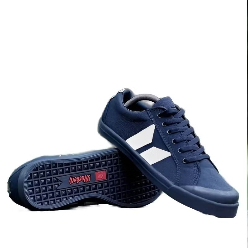 SEPATU PRIA DEWASA MACBETH VEGAN HITAM STRIP PUTIH CASUAL